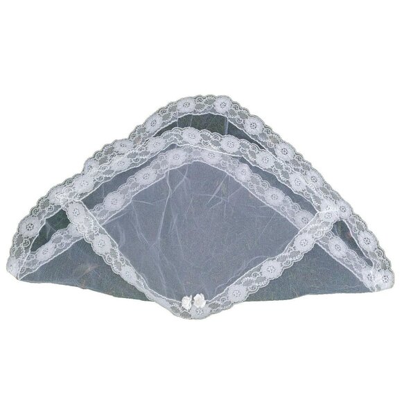 First Communion Veil Pearl Wreath Crown Layered Head Piece Holy Primera Comunion - Picture 2 of 12